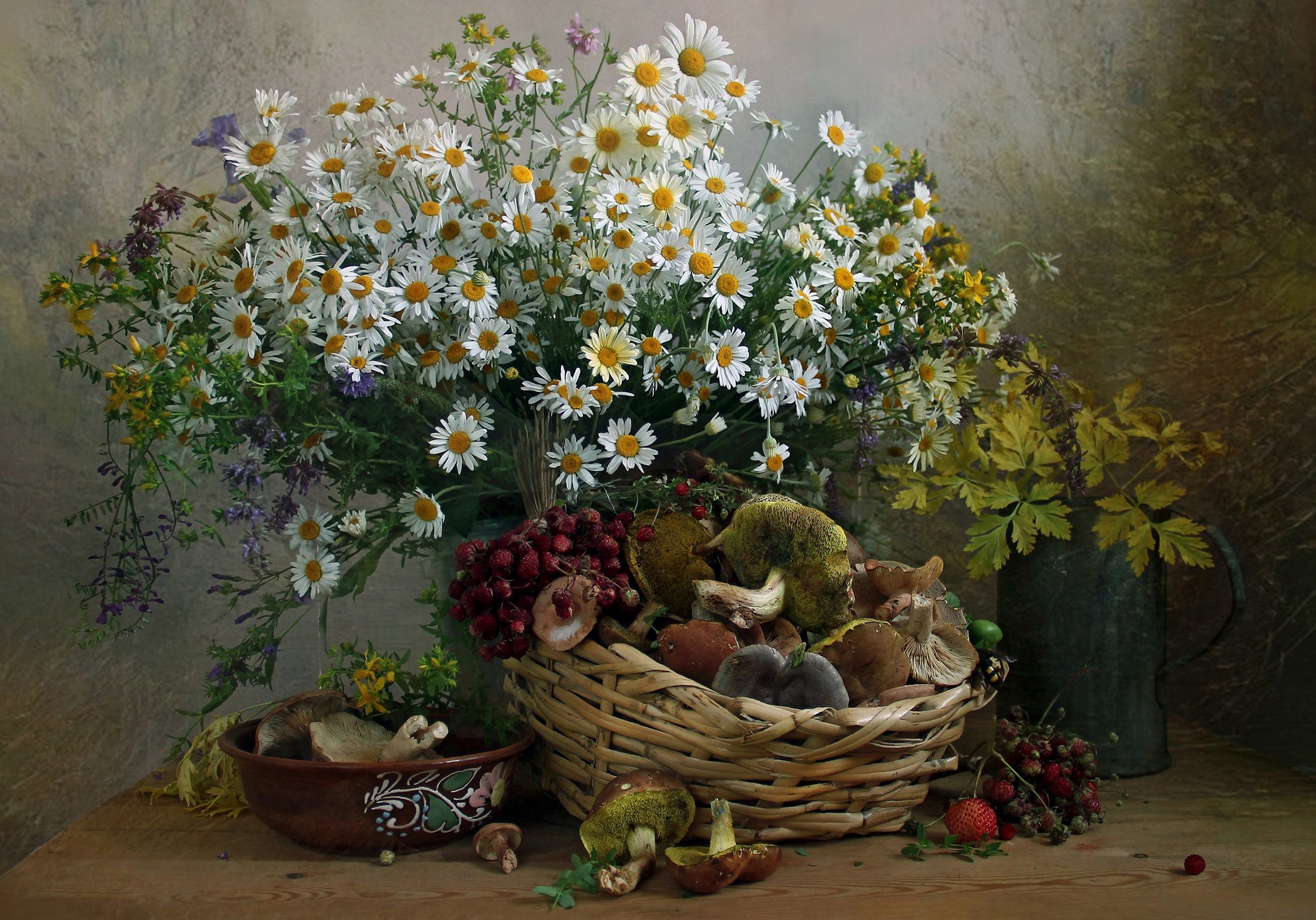 натюрморт, цветы, марина филатова, грибы, лето, грибная пора, Марина Филатова