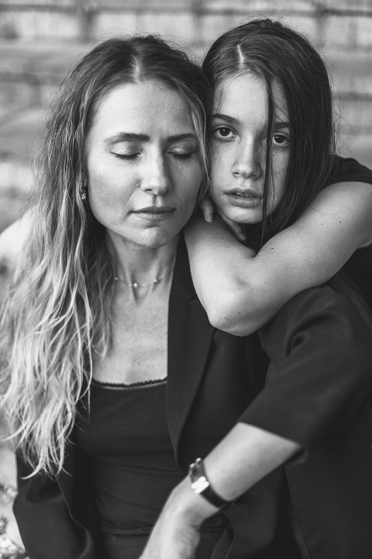 чб фото, натуральность, меланхолия,эмоция,мать и дочь, Татьяна Вишневская