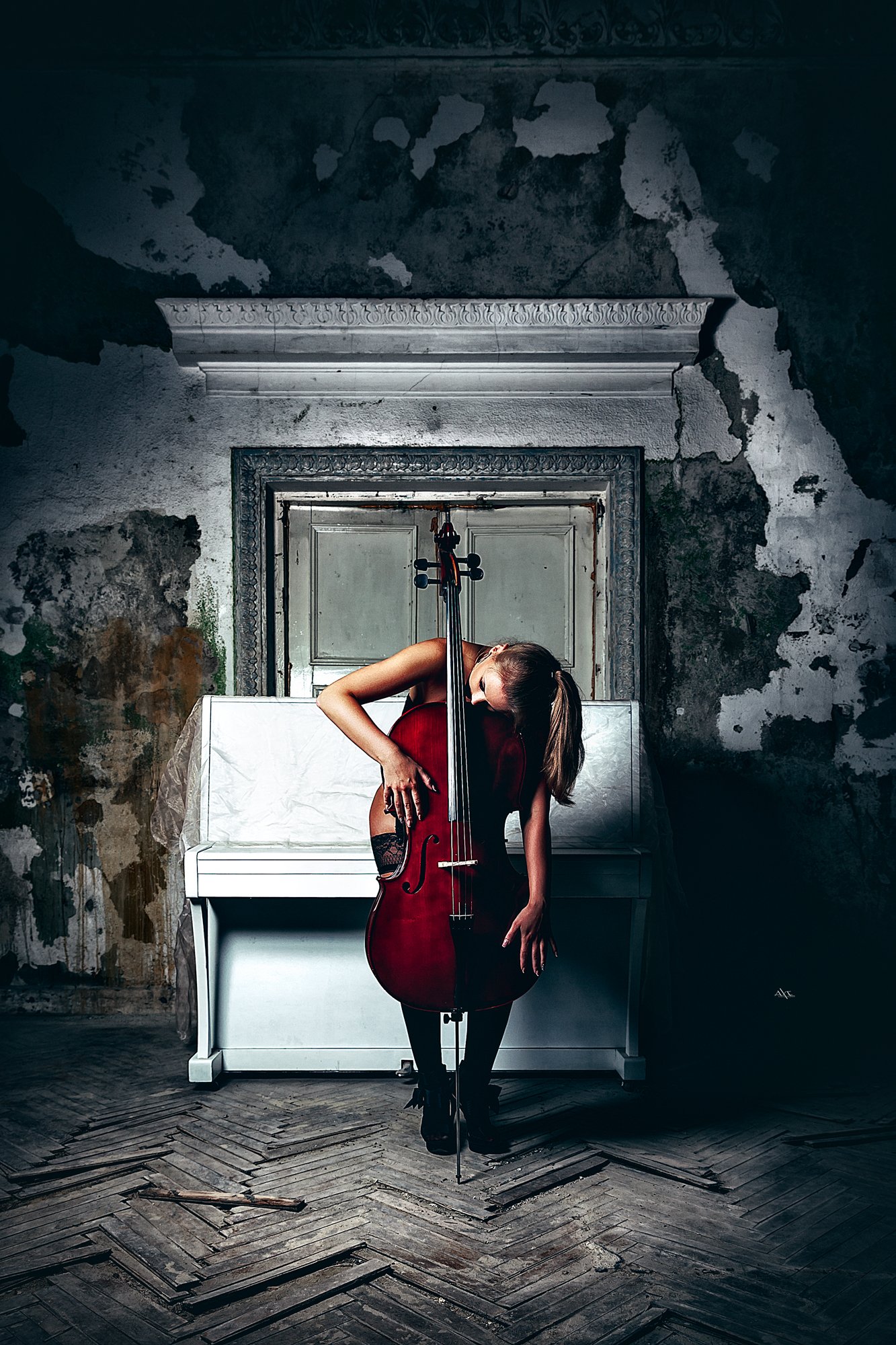 woman, cello, studio light, beauty, Руслан Болгов (Axe)