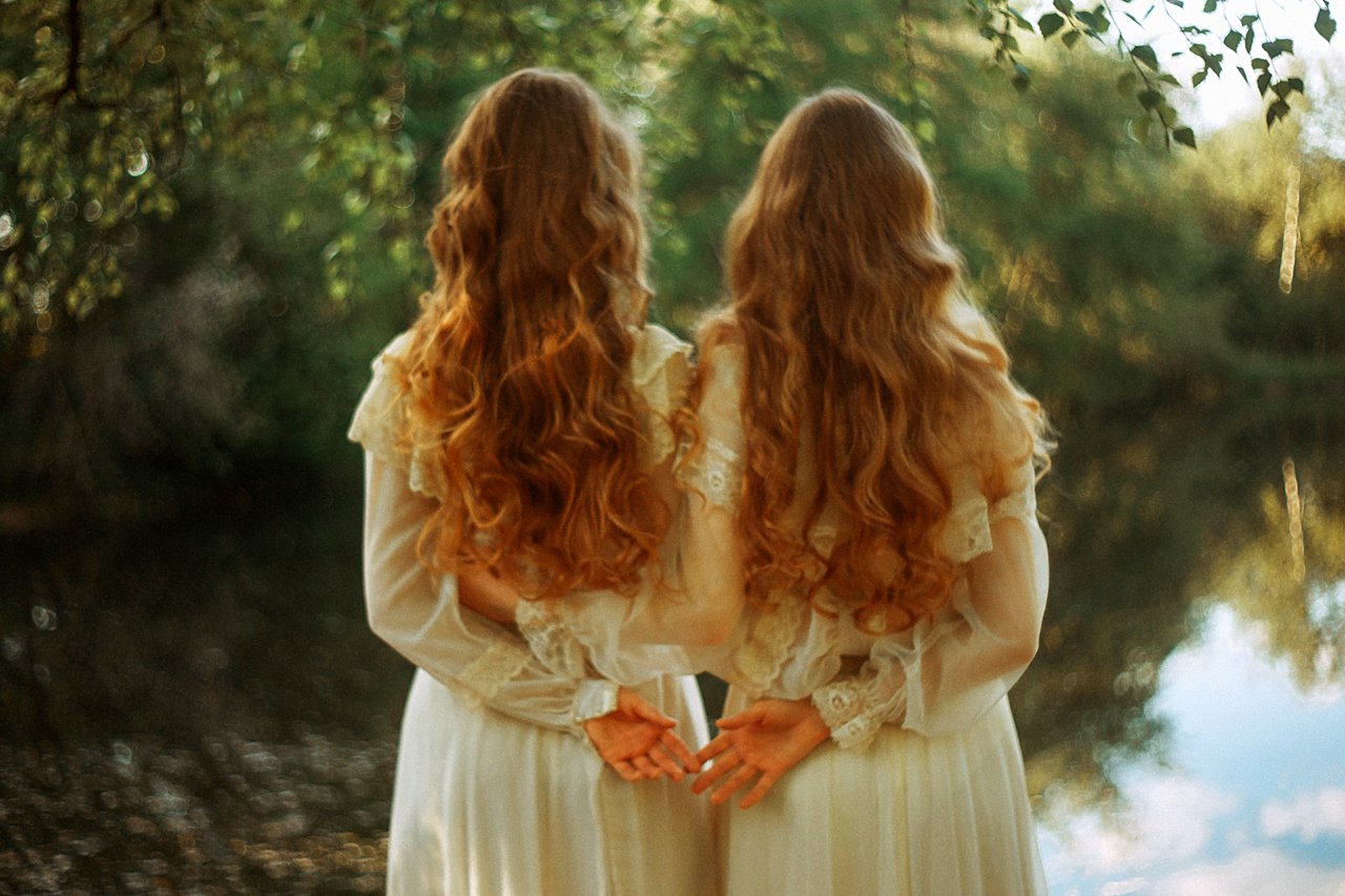 гелиос боке портрет винтаж платье девушка близнецы сестры, Marie Dashkova