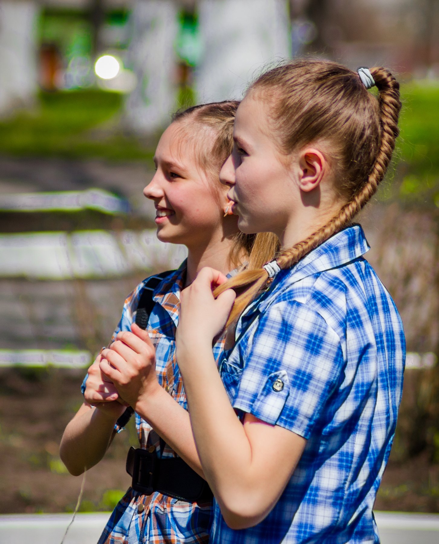 девочки, школьницы, студентки, праздник, в городском парке, Руслан Востриков
