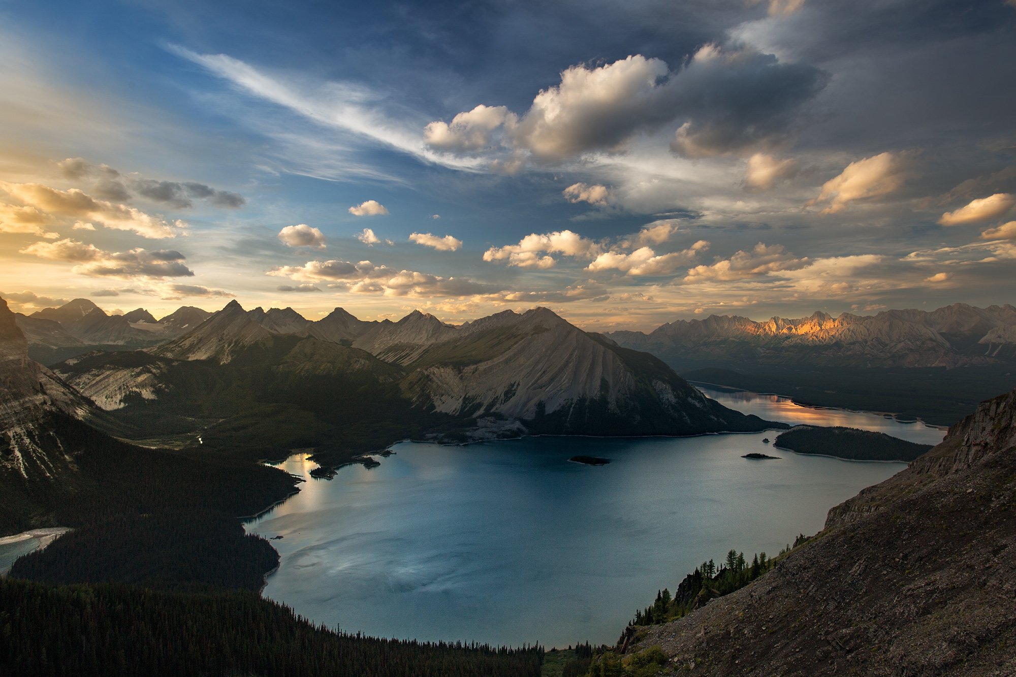 kananaskis, lake, sunset, mountains, canada, Evgeny Chertov