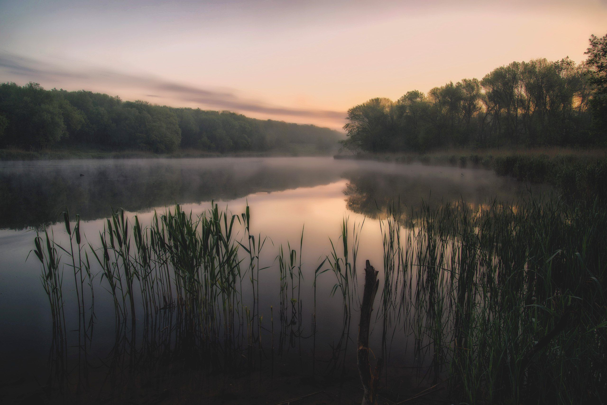 природа пейзаж рассвет дымка fog sunset sautumn nature landscape, Егор Бугримов