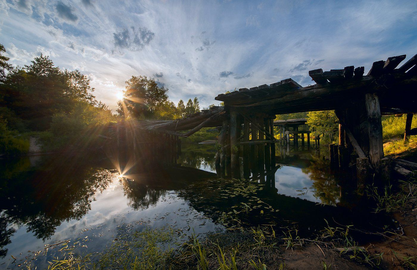 старый мост, развалины, река, лес, мещёра, рязанская область, Валерий Пешков