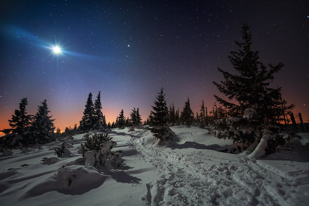 landscape,canon,winter,night,moon, Iza i Darek Mitręga