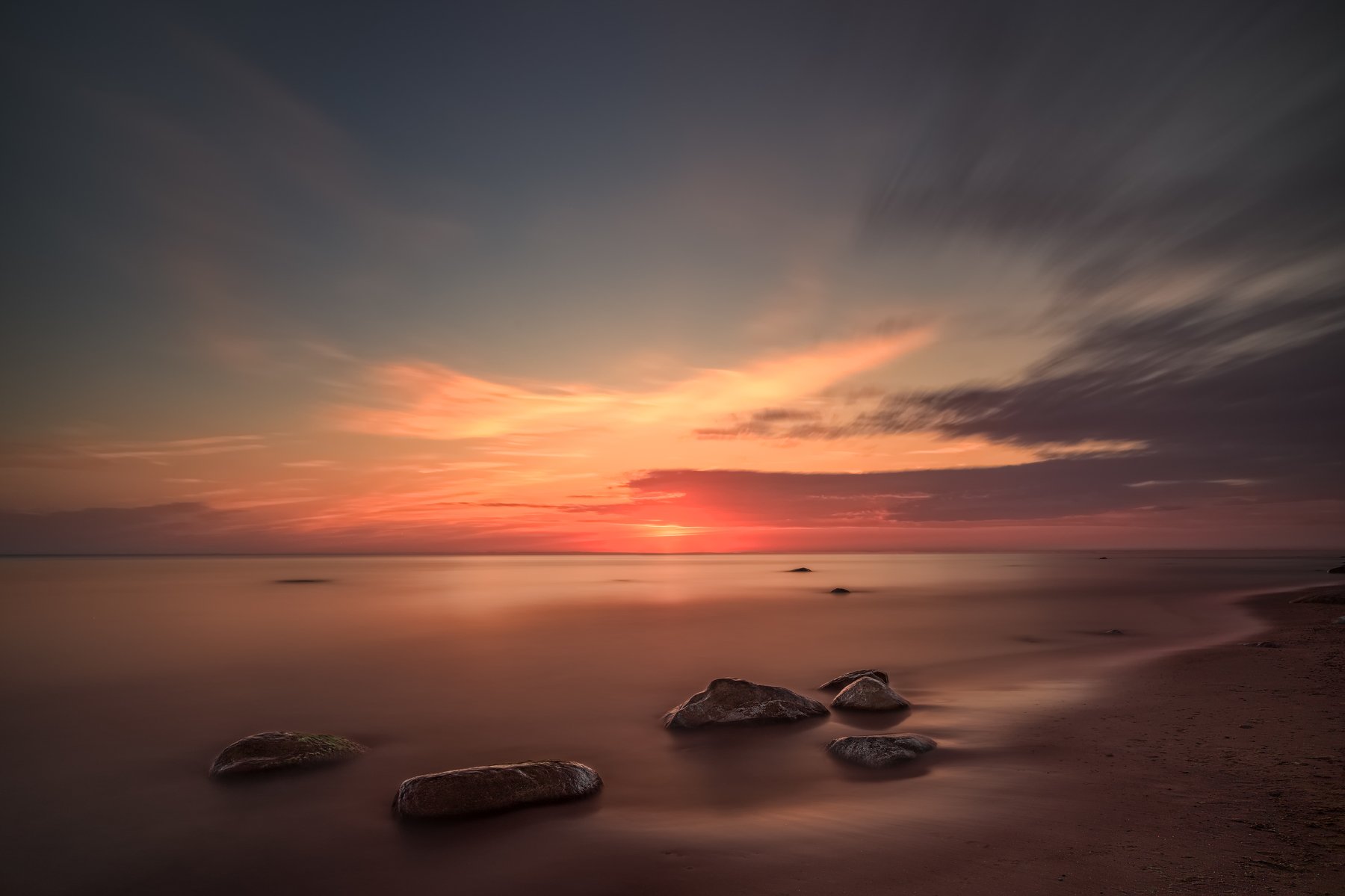 lithuania,long exposure,stones,sea,baltic sea,sunset,beatch,evening,landscape, Felix Ostapenko