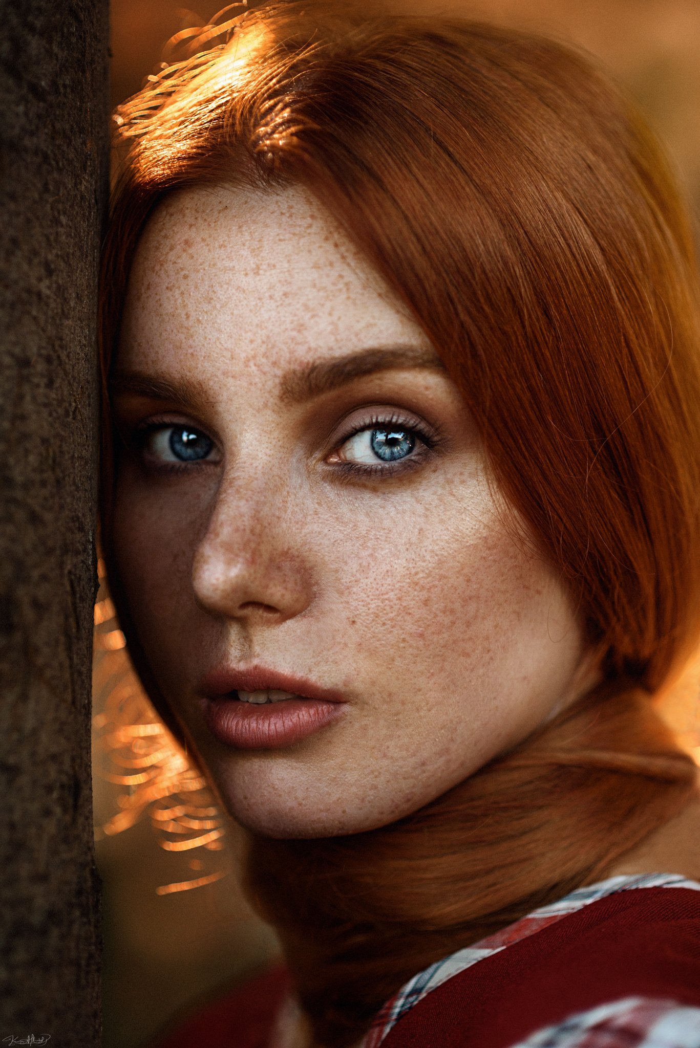 85mm, portrait, art, eyes, beauty, freckles, blue, red, yellow, natural, light, pretty, girl, beautiful, female, face, colorful, Каан Алтындал