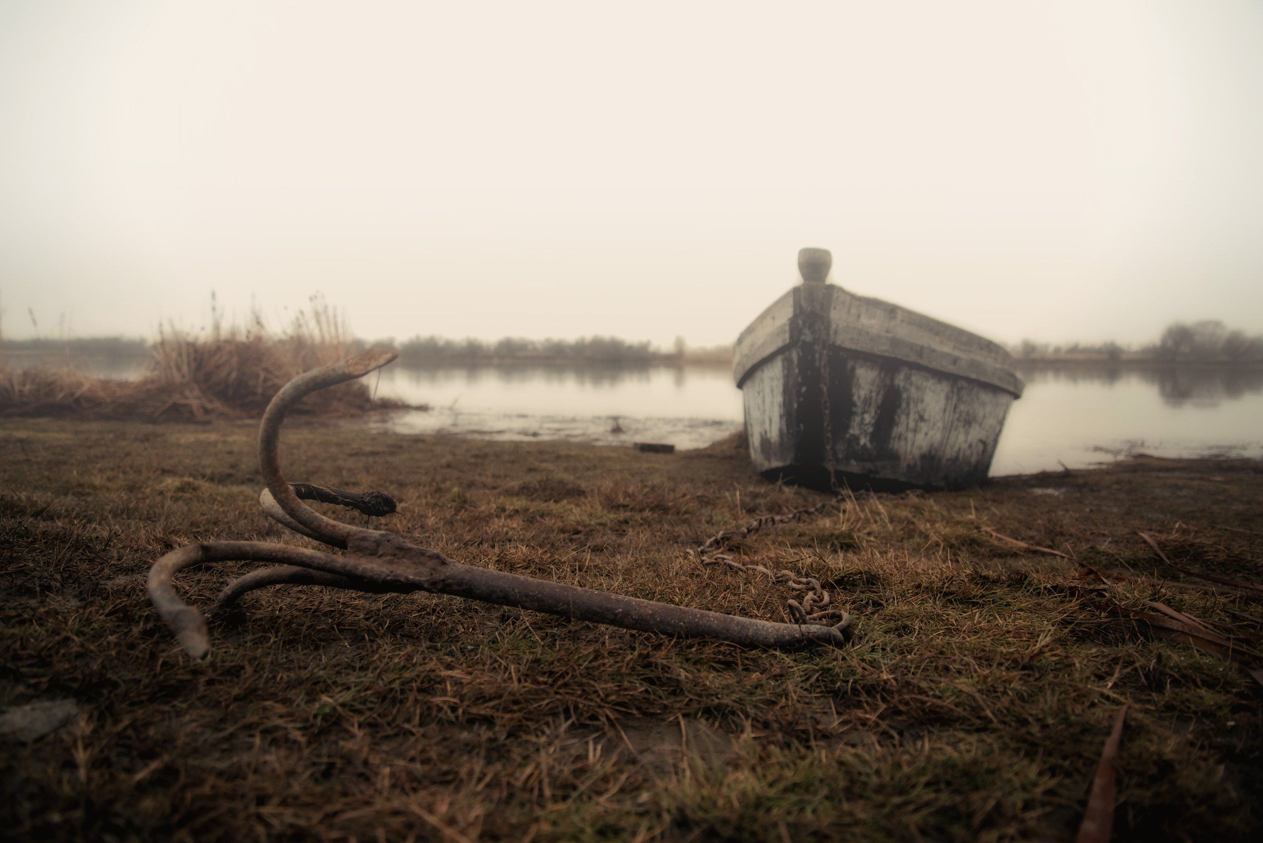 осень лодка река дон туман дождь autumn boat oldboat don river fog rain, Егор Бугримов