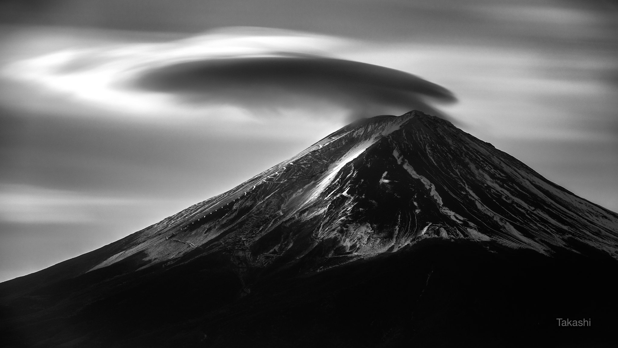 Fuji,Japan,mountain,winter,cloud,, Takashi