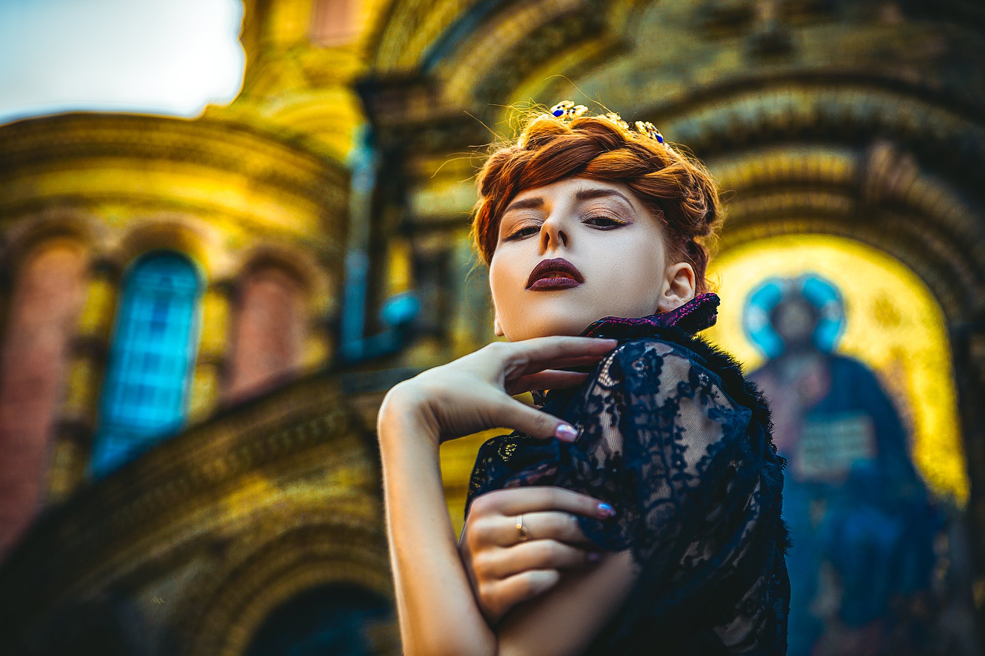 woman, fashion, art, church, portrait, natural light, Руслан Болгов (Axe)
