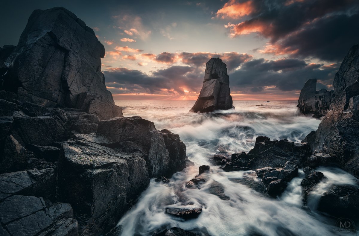 Landscape, Bulgaria, sunrise, rocks, Black sea, Милен Добрев