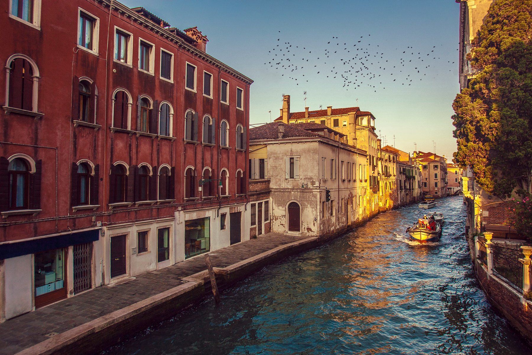 street, canal, Italy, Venezia, sky, sunset, building, urban, architecture, Arek