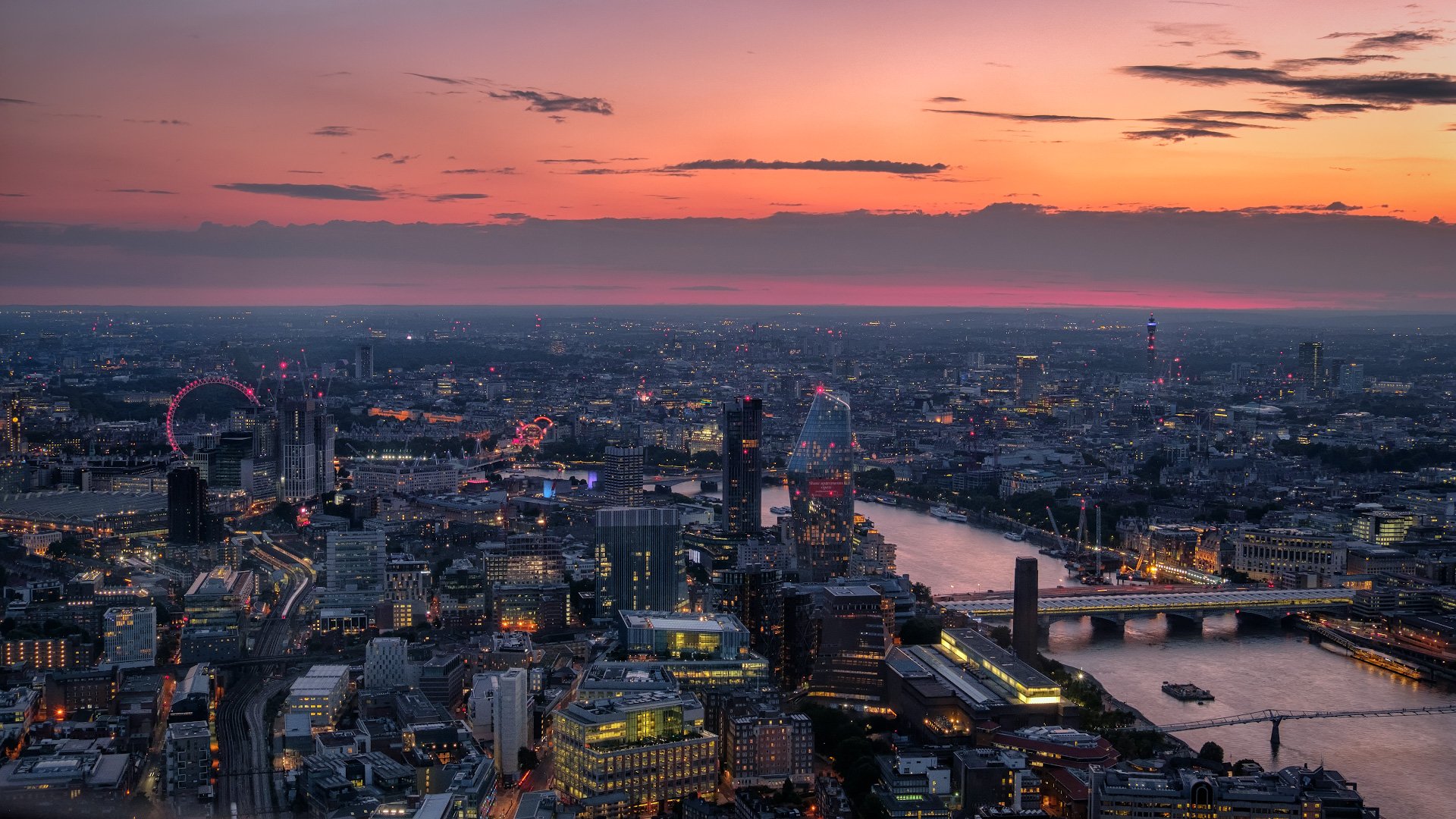 пейзаж, город, лондон, закат, city, london, shard, Андрей Чиж