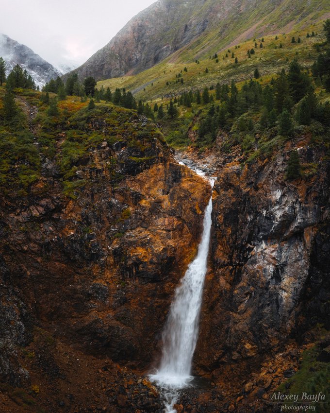 горы, водопад, природа, река, Алексей Байфа