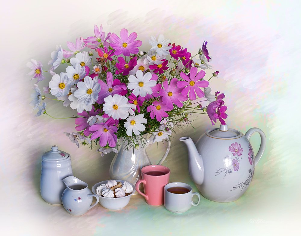 цветы,чаепитие,натюрморт,вера павлухина,комея, Вера  Павлухина
