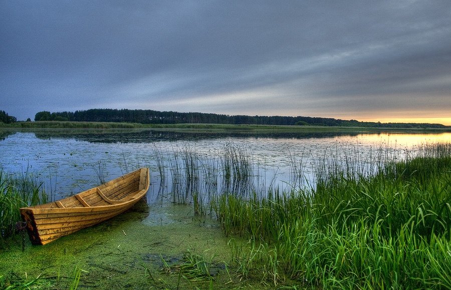 закат, лодка, озеро, дривяты, браслав, Dmitry Apalikov