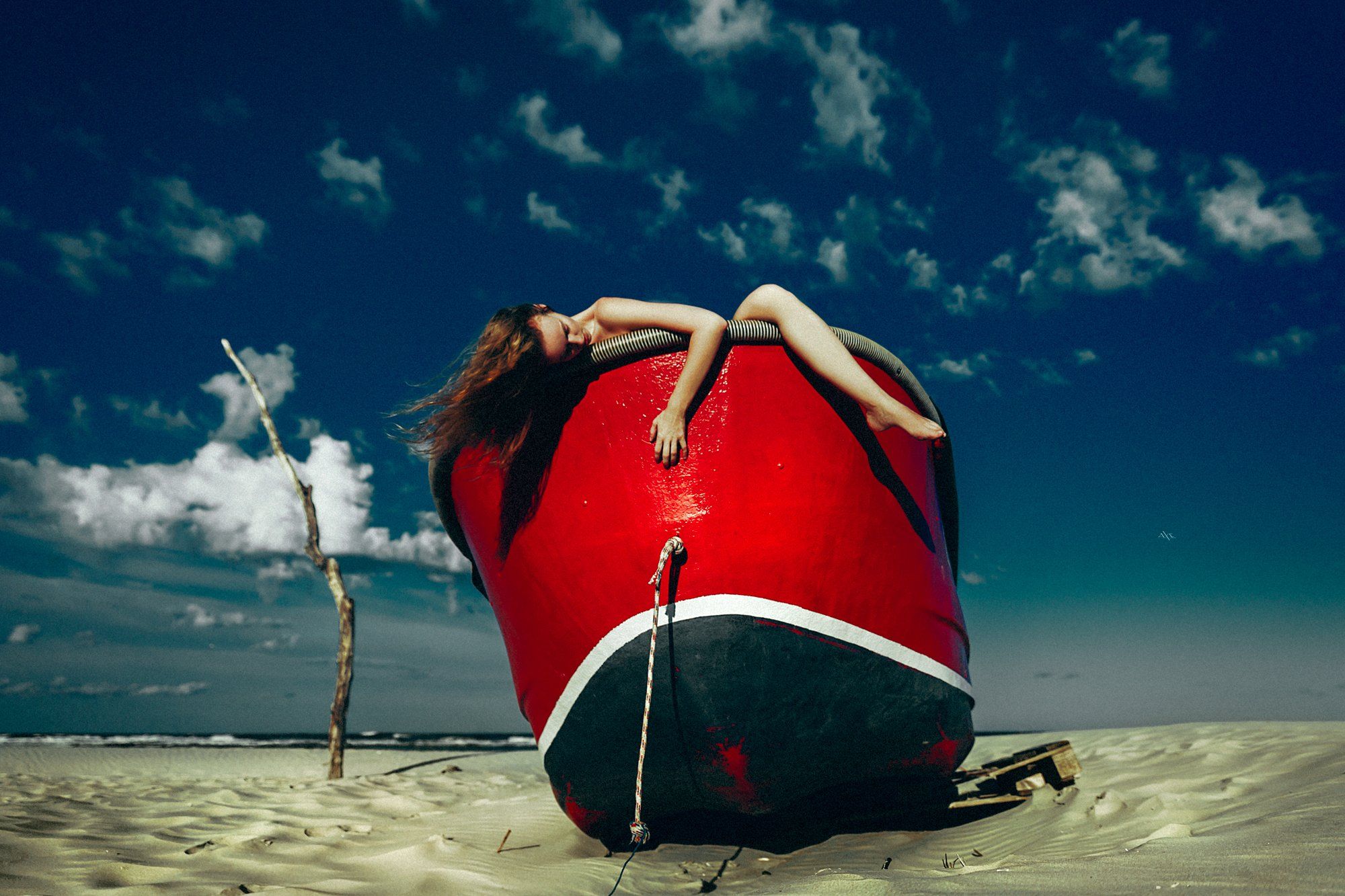 woman, portrait, boat, beach, art, conceptual, natural light, Руслан Болгов (Axe)