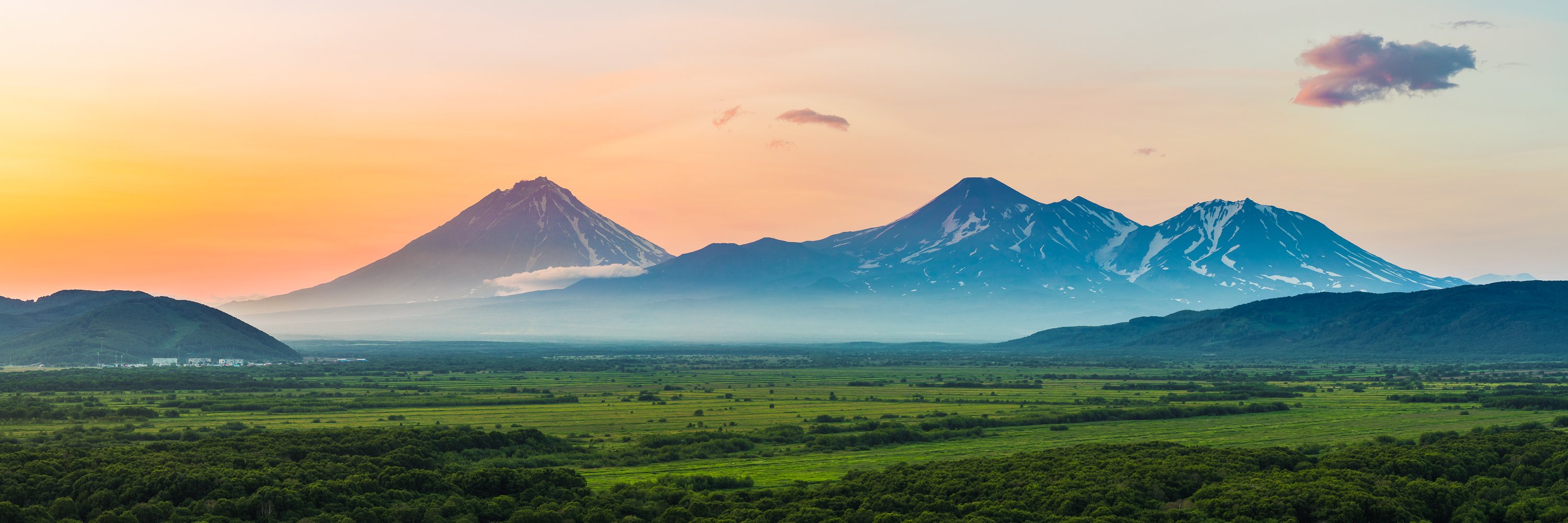 камчатка, вулкан, закат, пейзаж, горы, Дмитрий Емельяненко