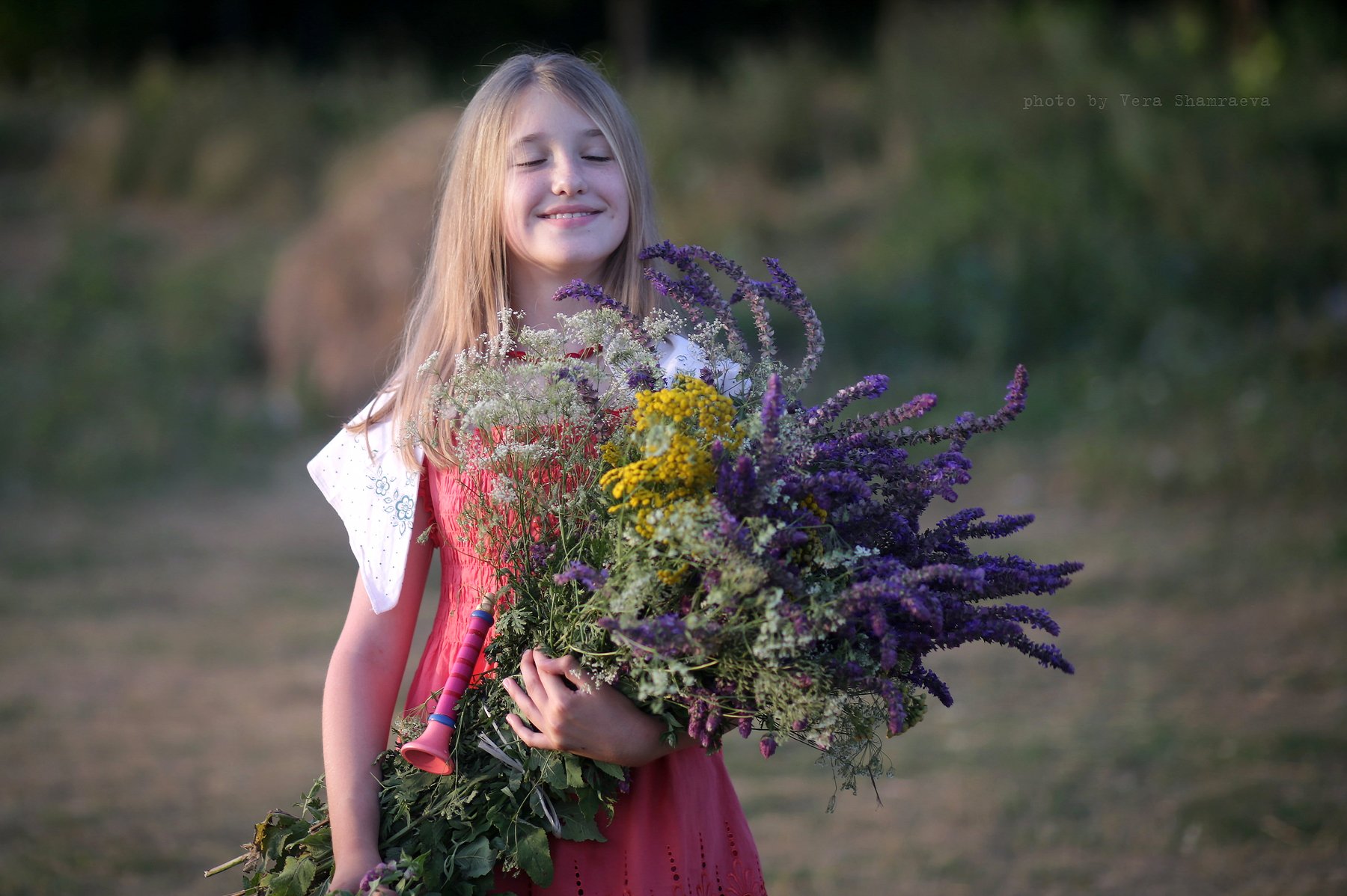 девочка, полевые цветы, лето, Вера Шамраева