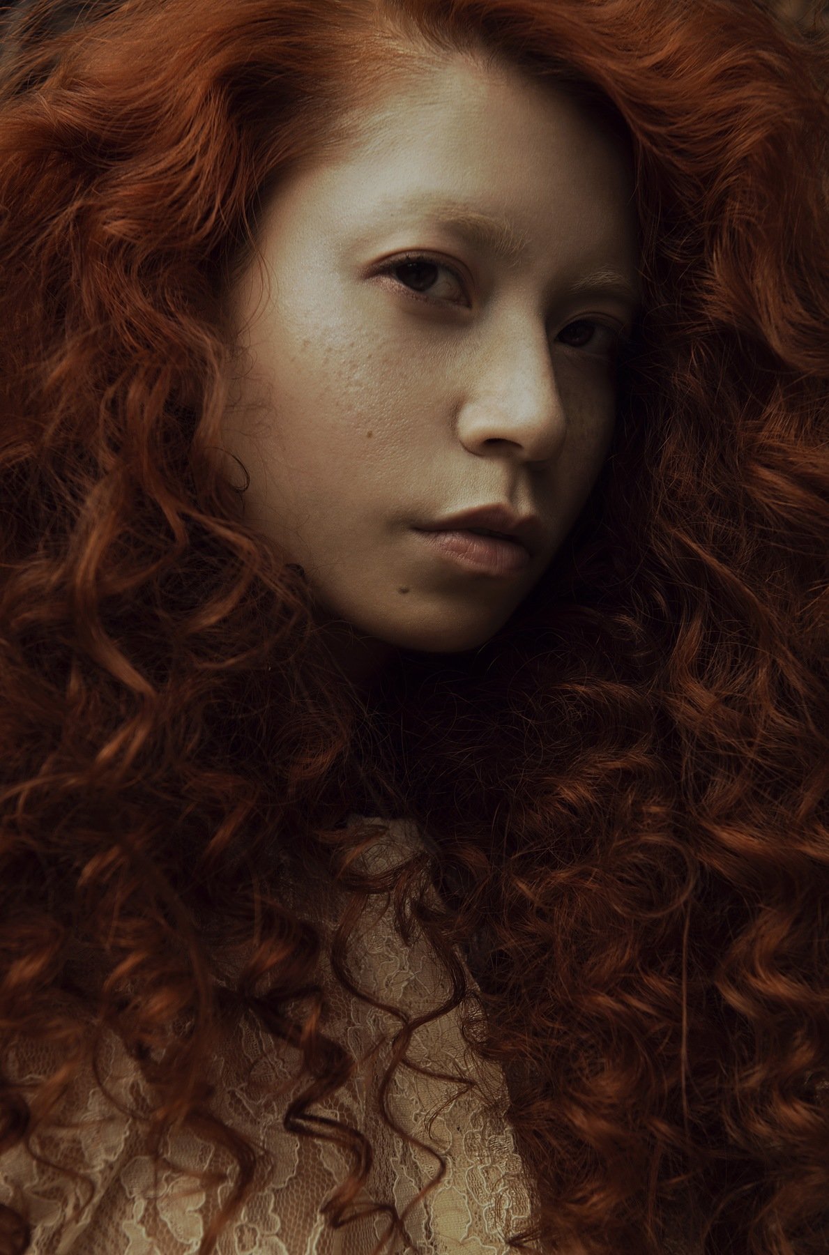 carolinemadison, portrait, beauty, redhair, redhead, portraiture, curlyhair,  asian, emotion, longhair,, Caroline Madison