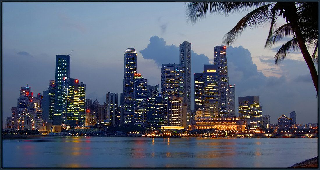 сингапур, набережная, сити, вечер, небоскребы, залив, Евгений Иванюшенко