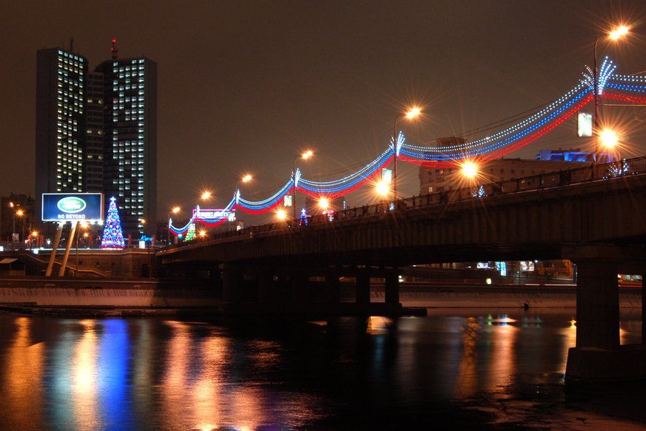 новоарбатский, мост, река, ночь, sevat
