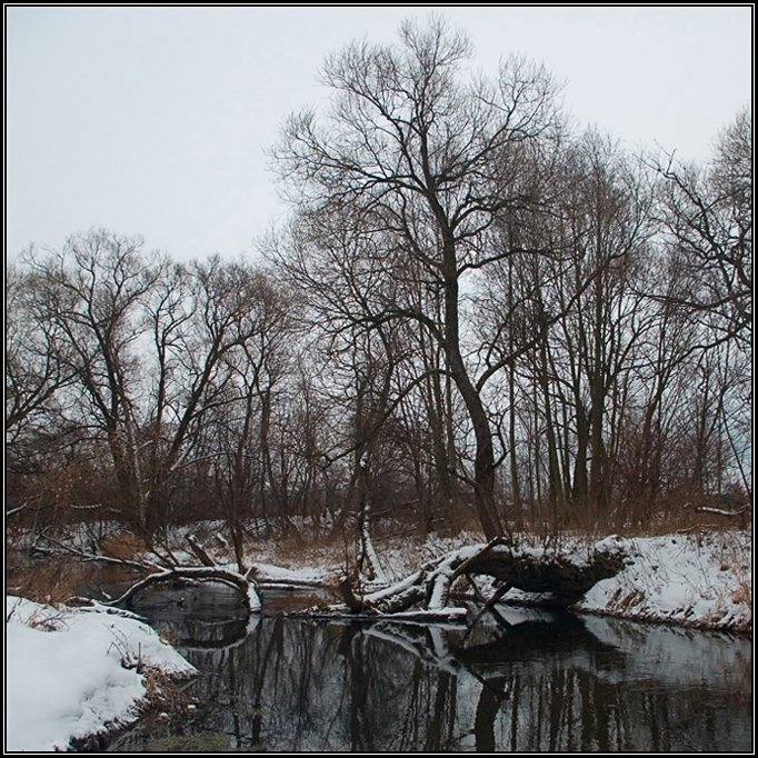 зима, река, отражение, Алёна