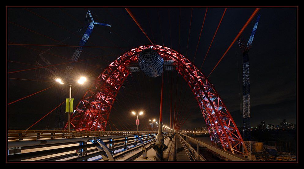 москва, ночь, мост, живописный, Александр Бельтюков