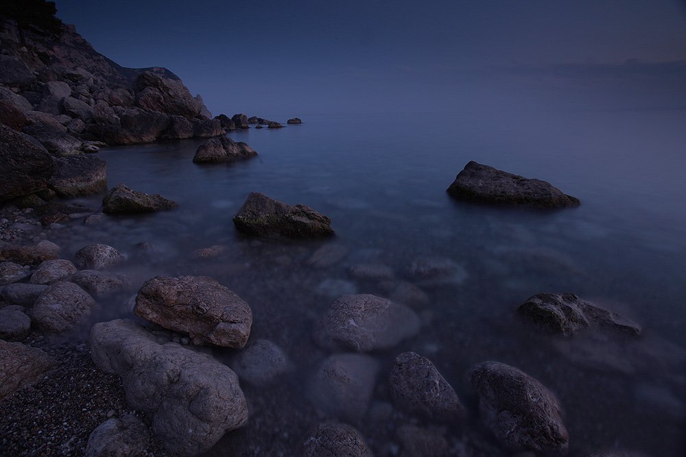 море, мыс, камни, скалы, крым, ночь, Roman Pechizhak