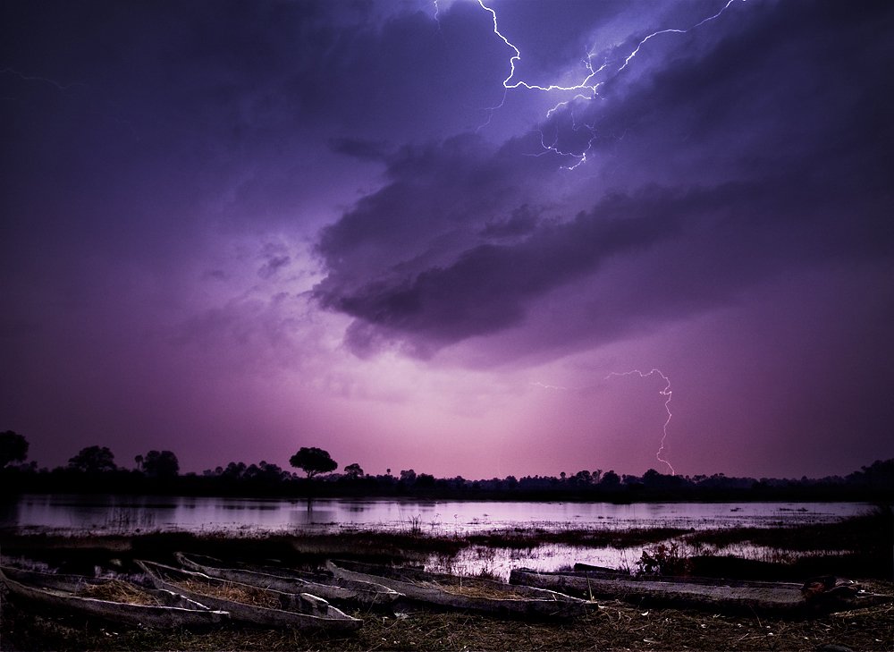 okavango, storm, lightning, africa, botswana, lake, , Иван Любенов