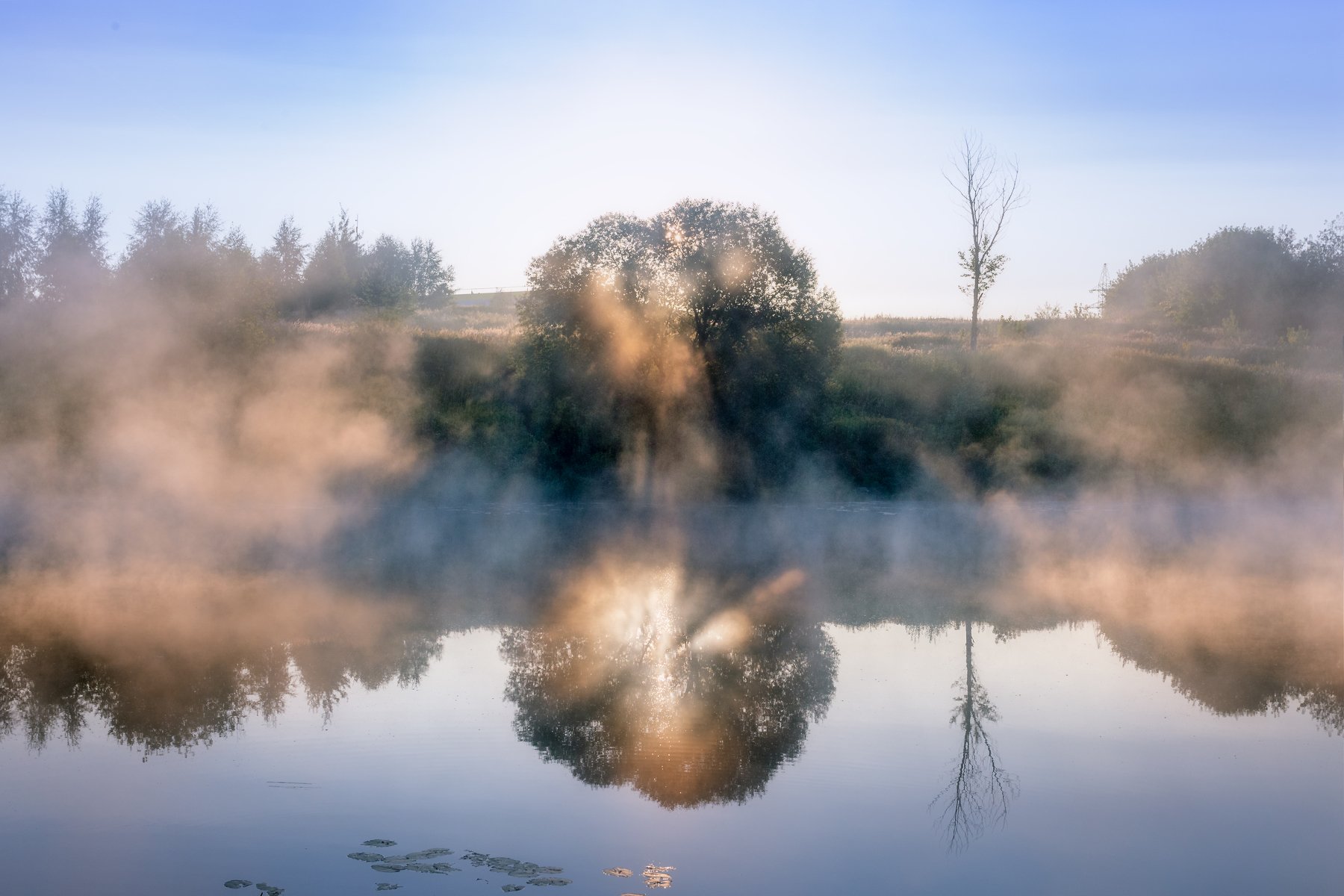 пейзаж, туман, озеро, лето, россия, landscape, fog, russia, Мартыненко Дмитрий