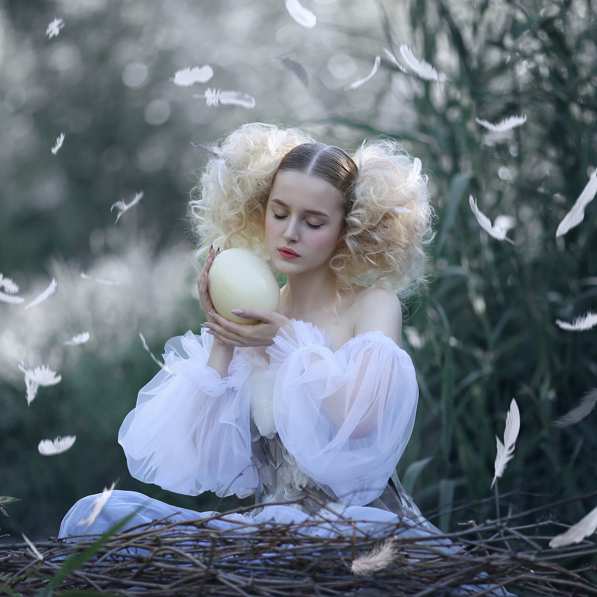 птичка, девушка в гнезде, арт фото, Ирина Голубятникова