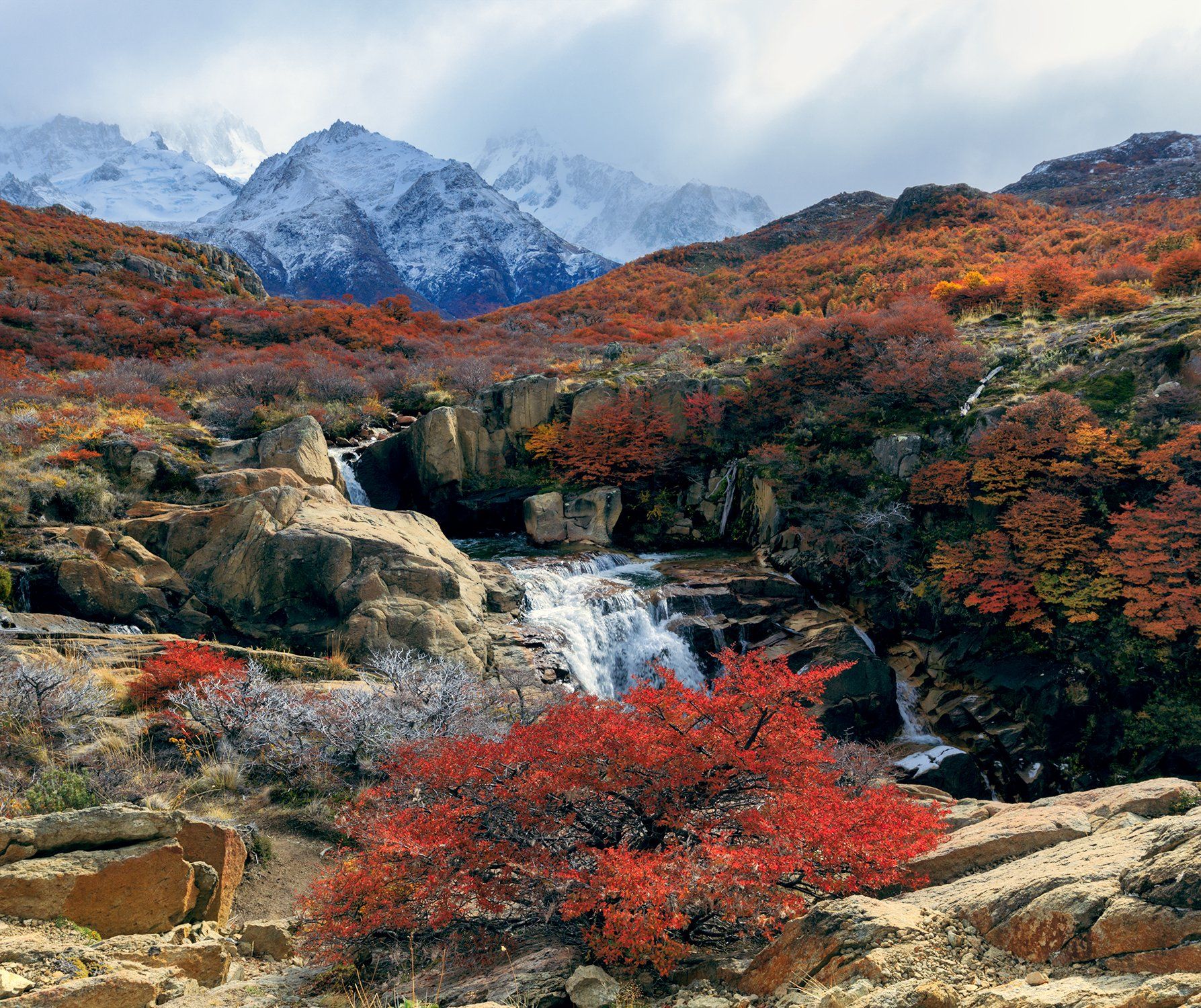 Los Glaciares National Park, autumn, mountains range, Argentina, waterfall , Ольга Тарасюк