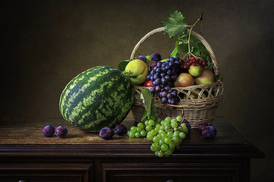 натюрморт, арбуз, фрукты, сентябрь, урожай, Ирина Приходько