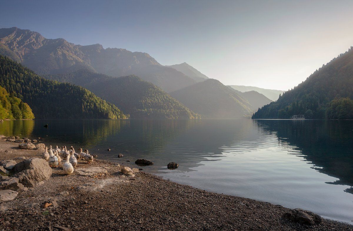 природа утро лето озеро, Михаил Корнилов