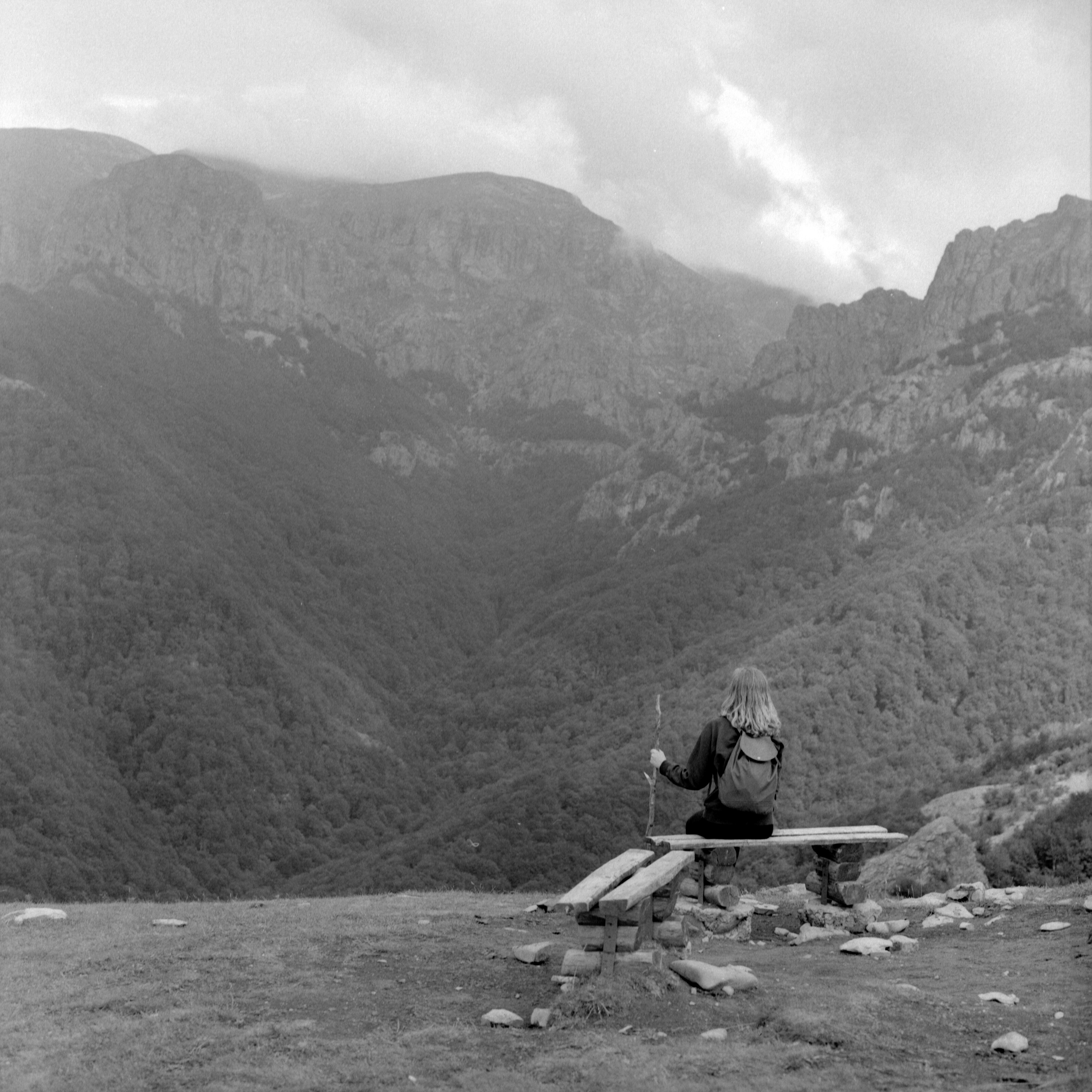 film, mountains, hiking, panorama, black, white, scene, bulgaria, balkan, Evgeny Ivanov