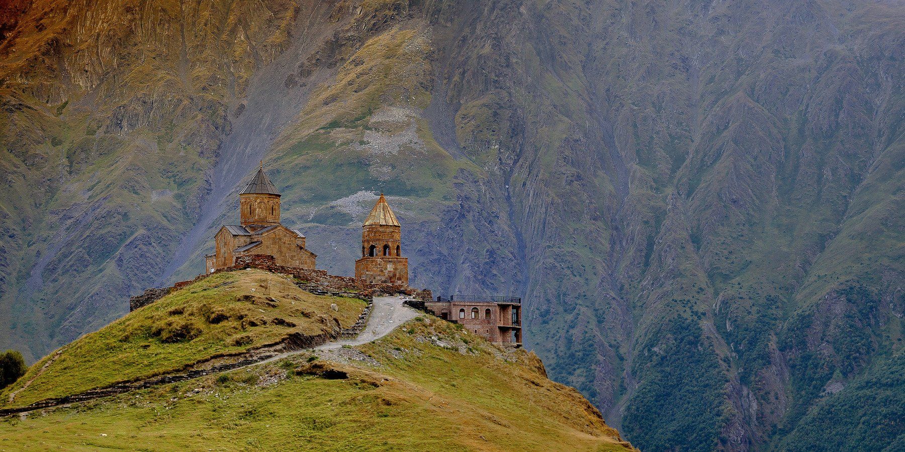 горы, церковь, архитектура, природа, пейзаж, Александр Игнатьев