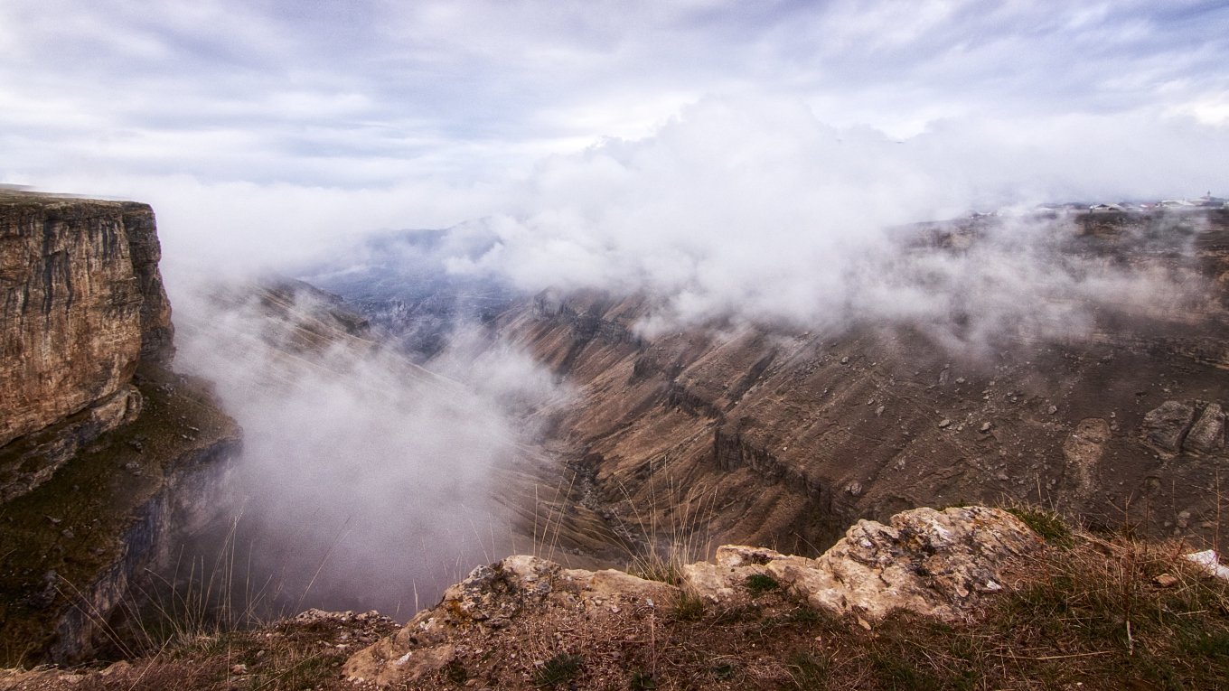 каньон,горы,село,туман,дагестан., Анатолий Салтыков