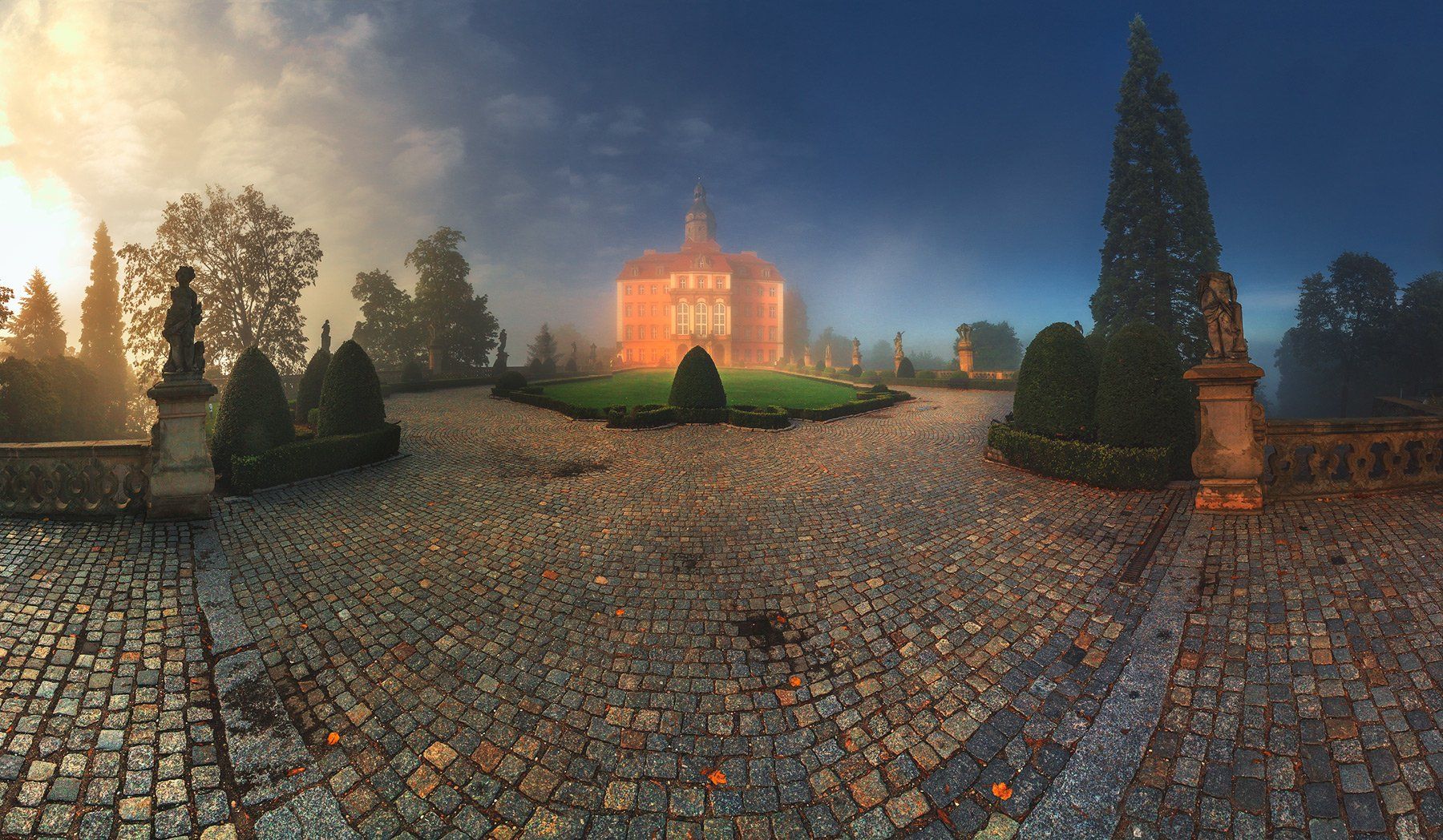 landscape,canon,mist,light,autumn,książ castle, Iza i Darek Mitręga