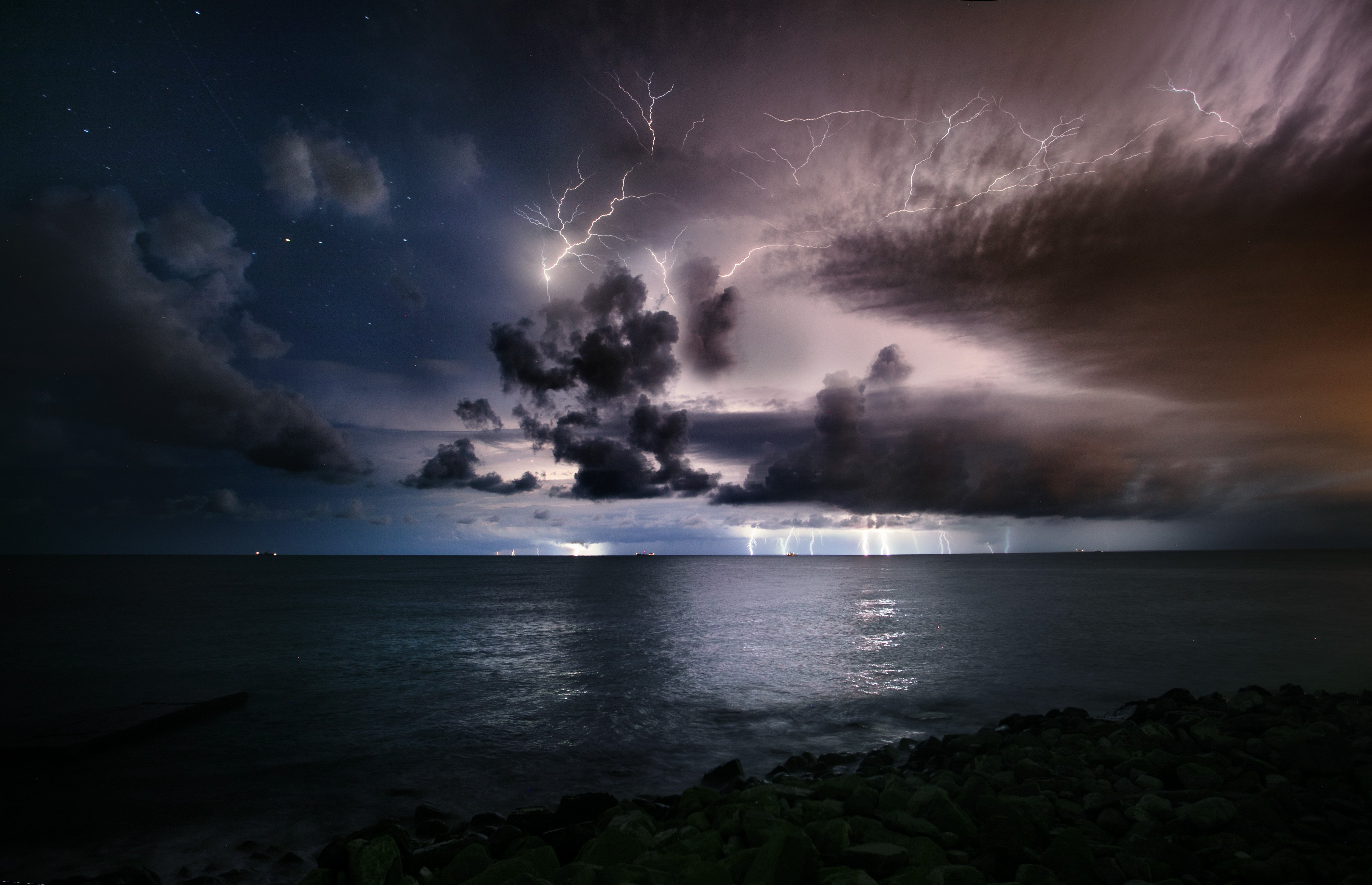 море циклон молнии шторм сочи природа пейзаж, Наталья Санникова