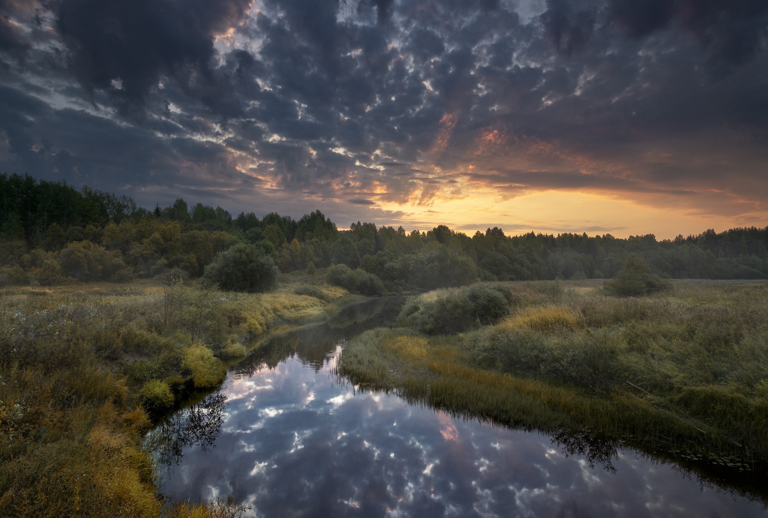 Осень, рассвет, река, Павел Попов