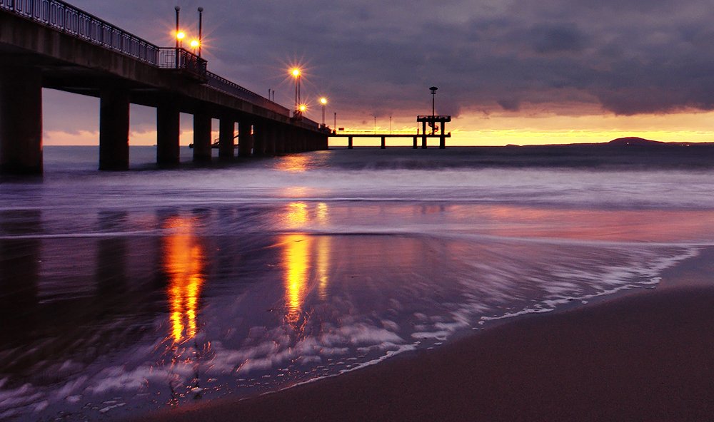 bridge, sea, wave, water, rocks, sand, sun, sky, sunrise, clouds, beach, coast,, Senna Ayd-Photographer