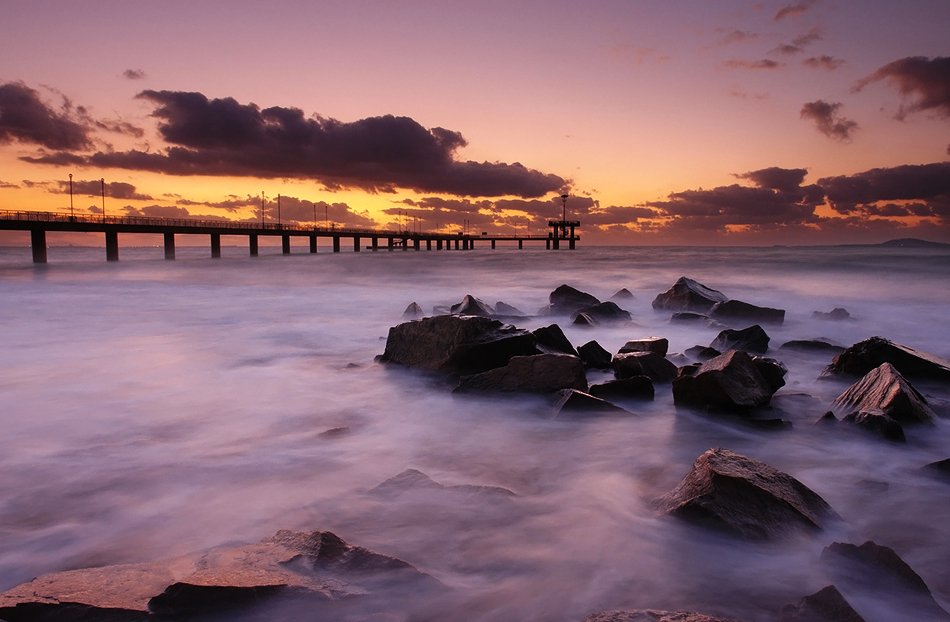 bridge, sea, wave, water, rocks, sand, sun, sky, sunrise, clouds, beach, coast,, Senna Ayd-Photographer