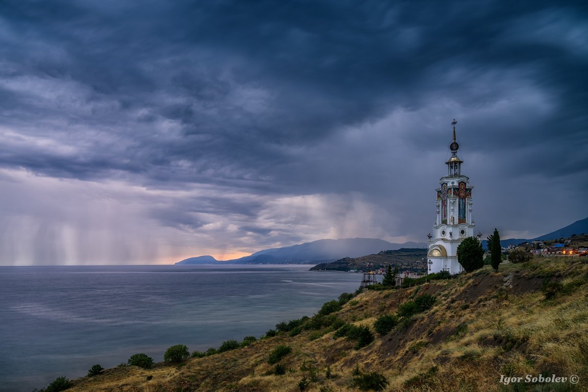 храм-маяк, святой николай чудотворец, малореченское, крым, temple-lighthouse, st. nicholas the wonderworker, malorechenskoe, crimea,, Соболев Игорь