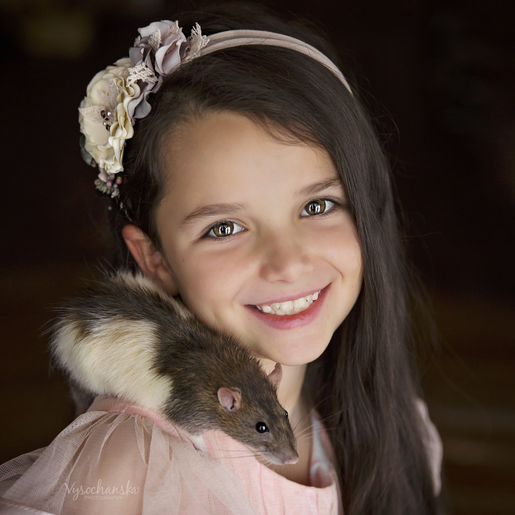girl, rat, portrait, friends, pet, animal, Vysochanska Photography