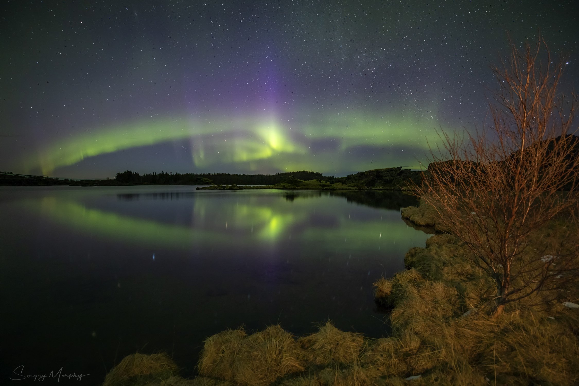 myvatn lake. iceland. northern lights, Sergey Merphy