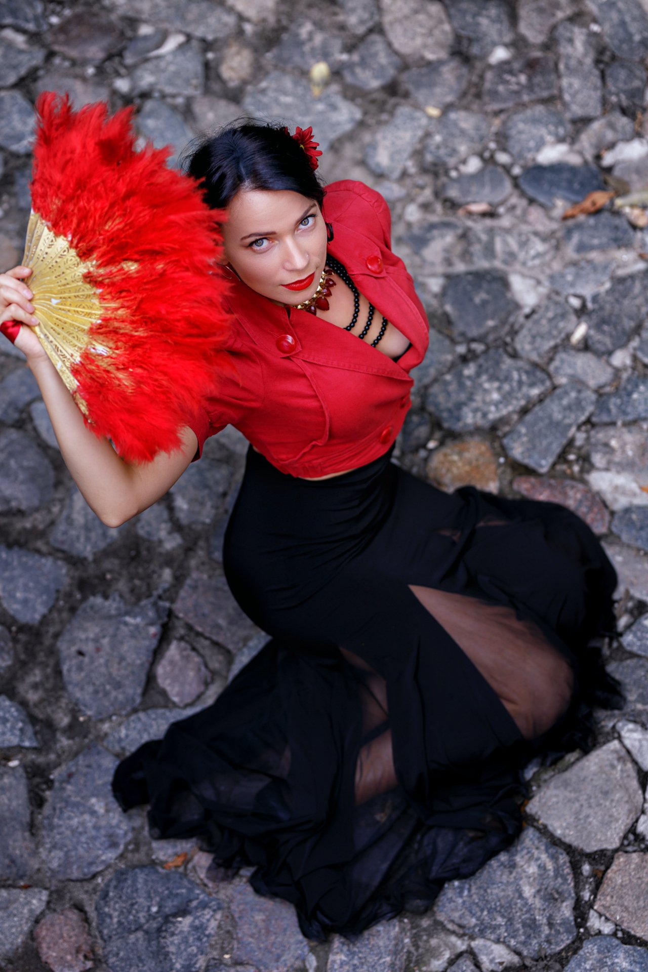 girl, dance, flamenco, spain, fan, black and red, wine, grapes, sangria, theater, actress, Илья Беленький