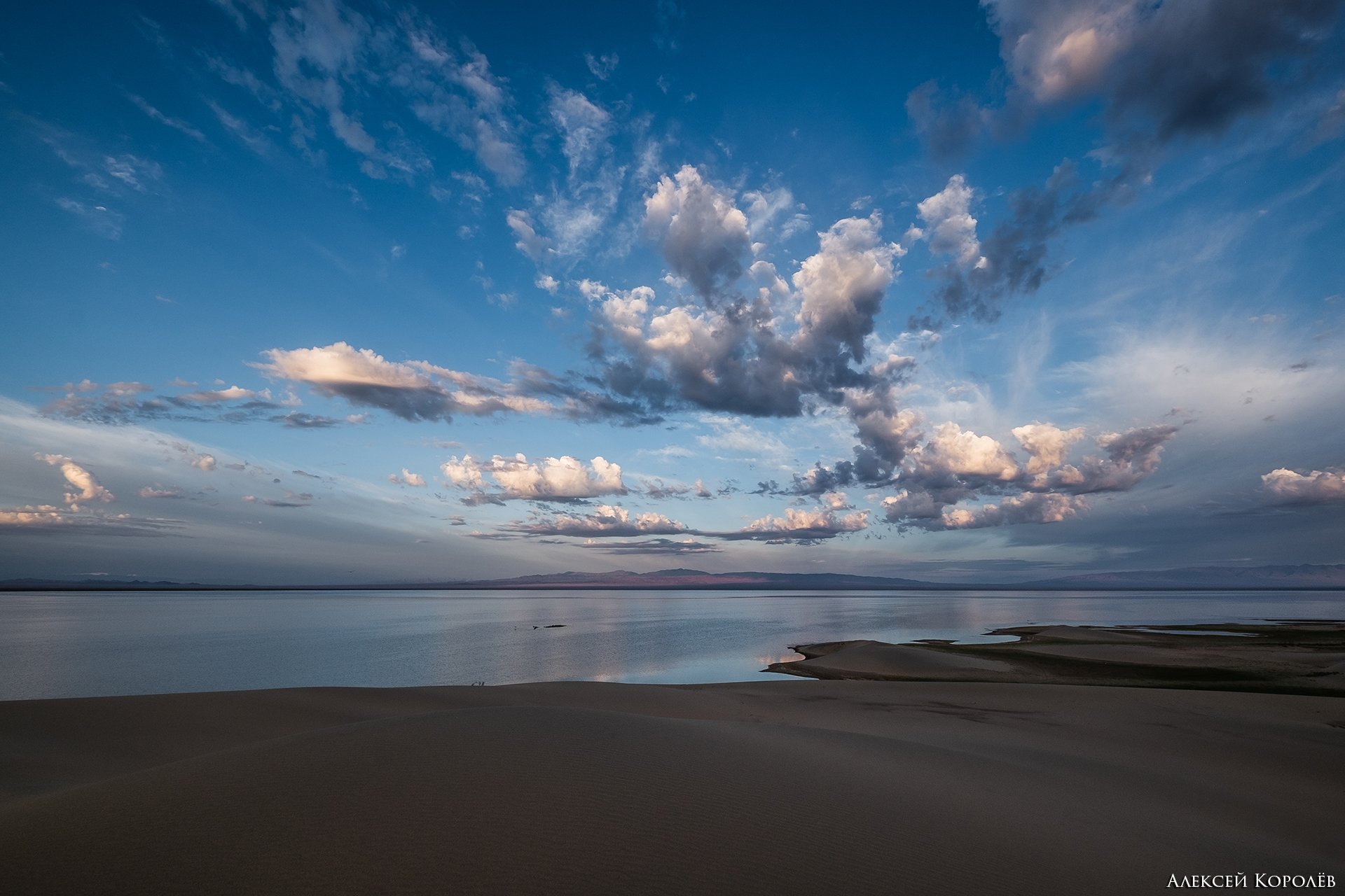 монголия, восход, озеро, пустыня, песок, пейзаж, природа, лето, mongolia, sunrise, lake, desert, sand, landscape, nature, summer, Алексей Королёв