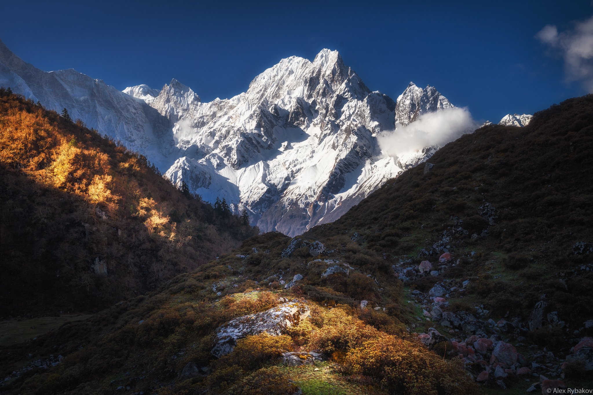 горы утро снег Гималаи, Александр Рыбаков