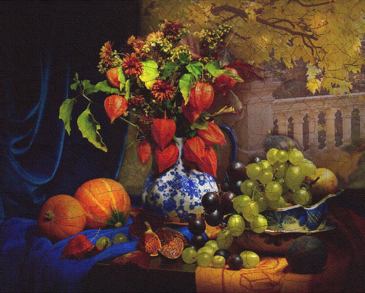 still life,натюрморт,  цветы ,фрукты ,фото натюрморт, стилизация, осень ,октябрь, картина, Колова Валентина